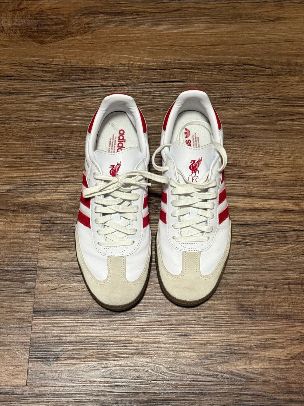 adidas Liverpool FC White and Red Samba Size 10.5